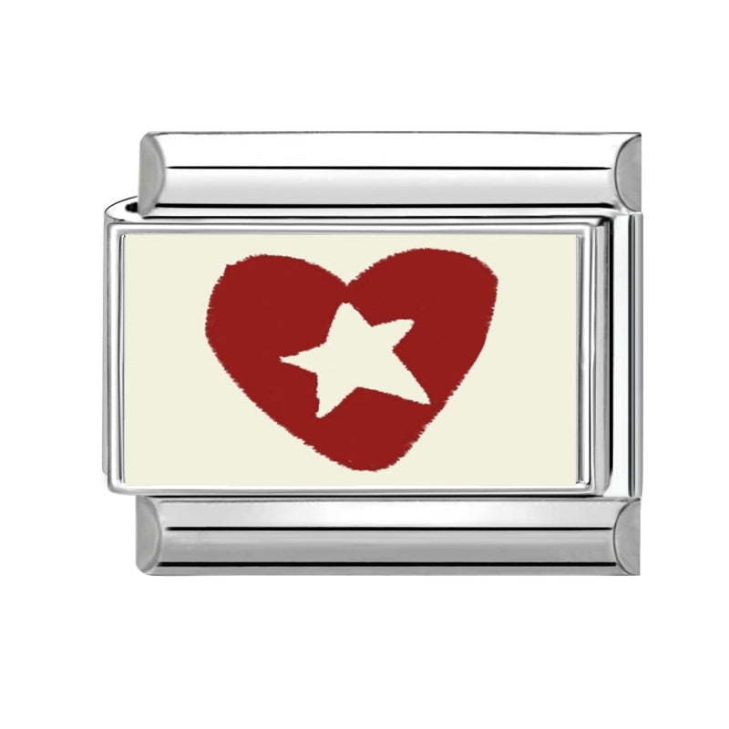 Wholesale 9mm Italian Charm Starter Bracelets DIY Heart Flower Evil Eye Series Stainless Steel Composable Bracelet