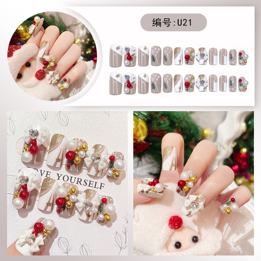 Wholesale 24 Pieces/box Large Diamond Nail Patches Press-on Nails Kits Nail Stickers ACC-NS-DiNa004