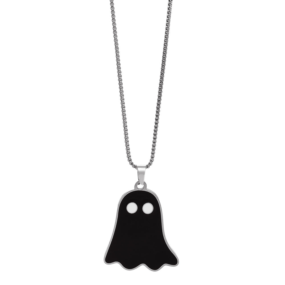 Wholesale Stainless Steel  Ghost Pendant Necklace for Couples Trendy Jewelry Accessory