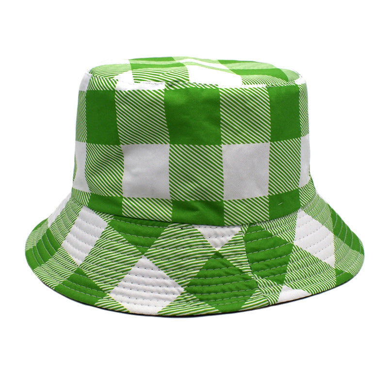 Wholesale Large Plaid Print Bucket Hat ACC-HT-ShunMa001