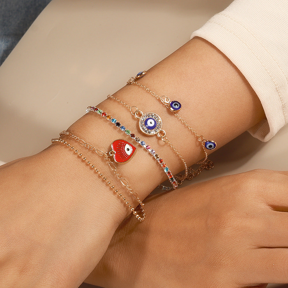 Wholesale Palm love eye bracelet evil eye bracelet set