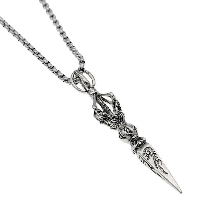 Wholesale Retro Hip-Hop Six-Character Mantra Zinc Alloy Pendant Necklace Mens Fashion Accessory