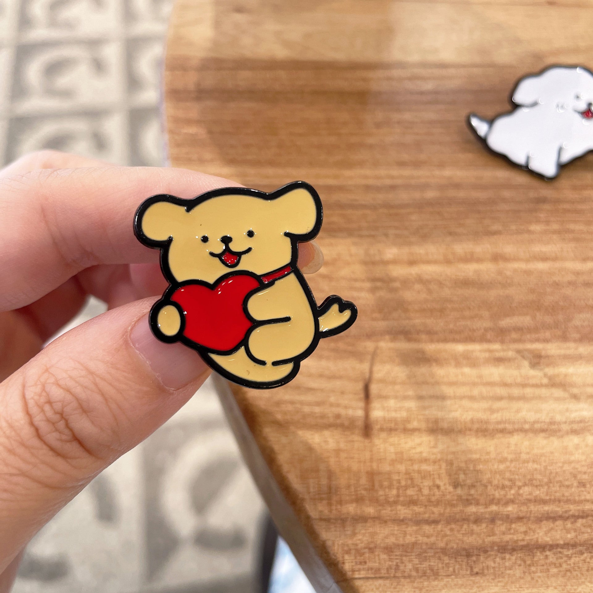 Wholesale Line Dog Badge Cartoon   Maltese Puppy Brooch