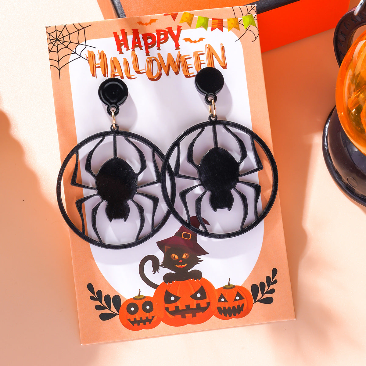 Wholesale Gothic Halloween Cross Pendant  Acrylic Earrings ACC-ES-Ditong005