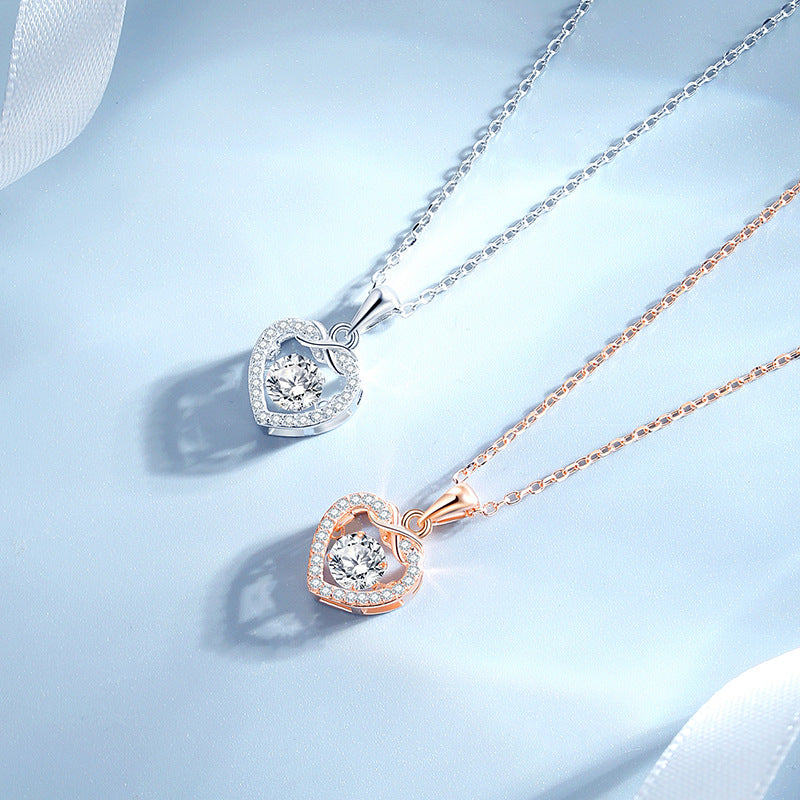 Wholesale Valentine's Day S925 sterling silver heart necklace