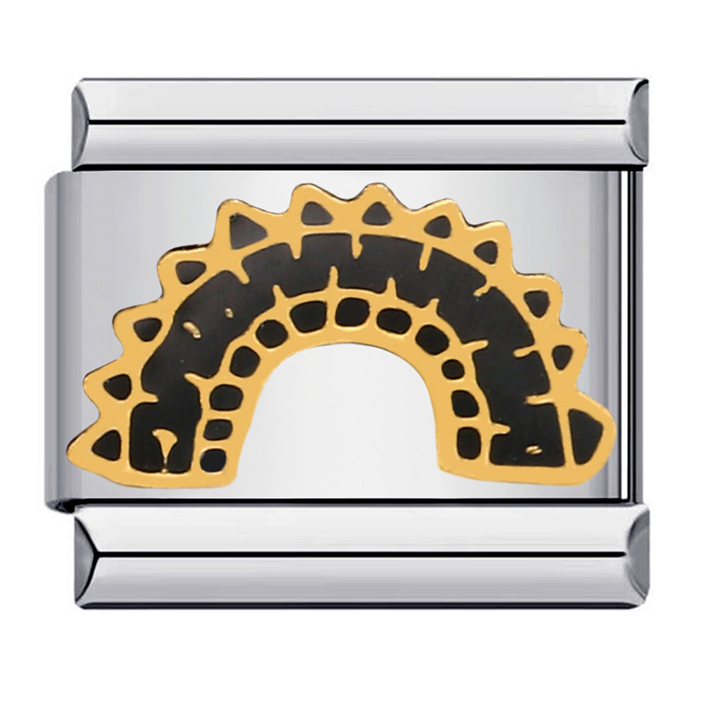 Wholesale Italian Charm Bracelet 9mm DIY Splicing Removable Chinese Culture Stainless Steel Composable Bracelet