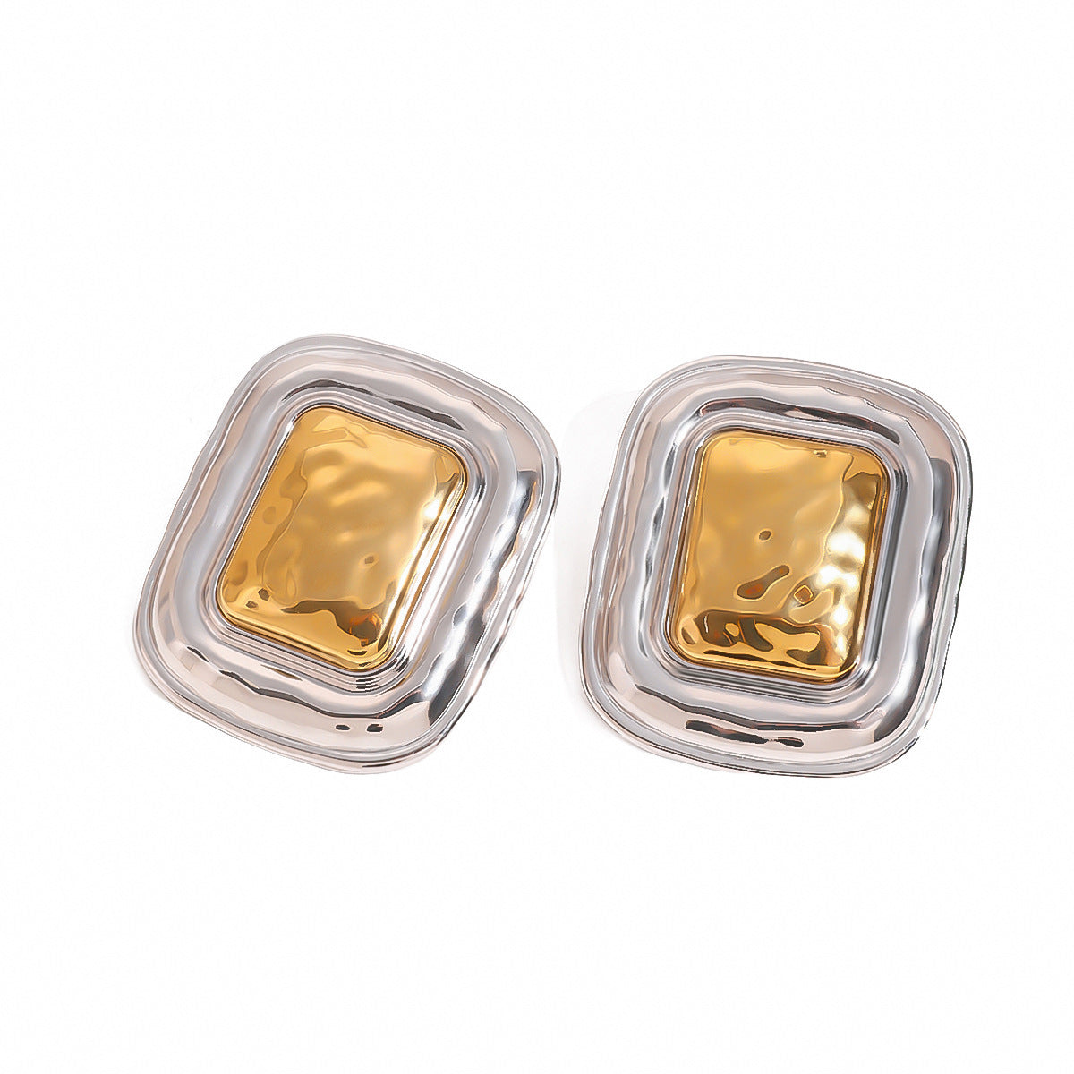 Wholesale  Stainless Steel Square Geometric Earrings  Exaggerated Earrings