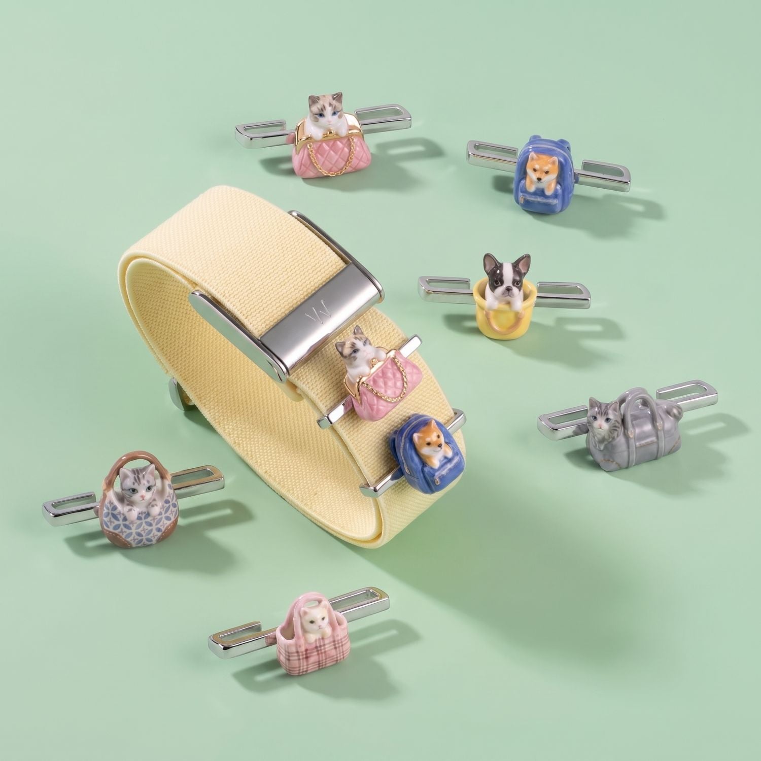 Wholesale Cute animal-themed watch straps,  pendants,  able cat and dog designs,  colorful 3D DIY bracelets and accessories