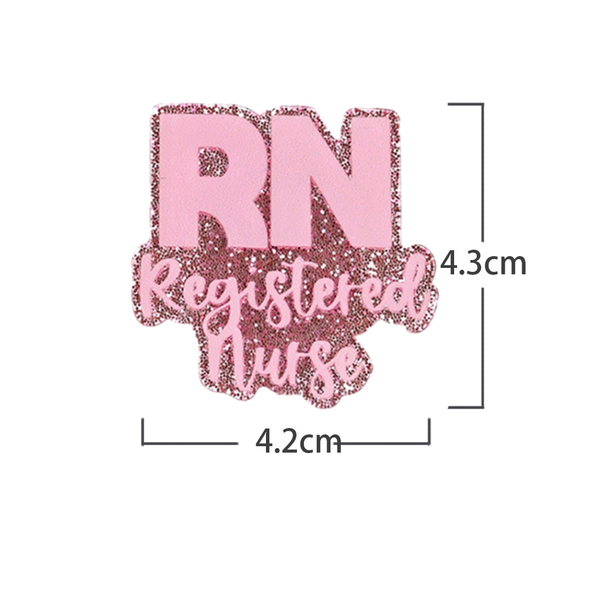 Wholesale Acrylic Retractable Badge Reel Glitter Heart Design Nurse ID Holder