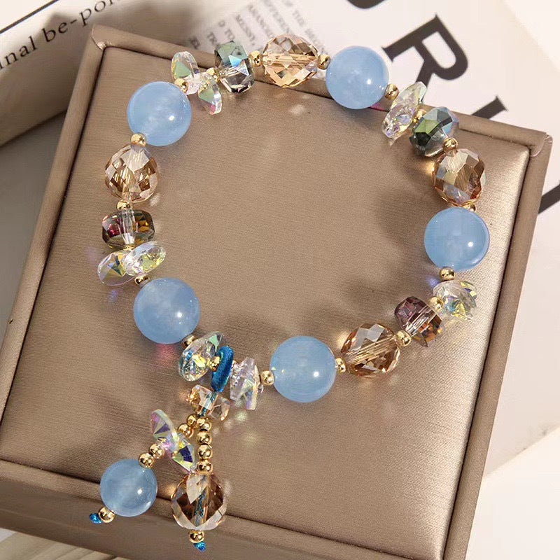 Wholesale Crystal Aquamarine Bracelet,  Niche Design,  Fashion Accessory,  Gift