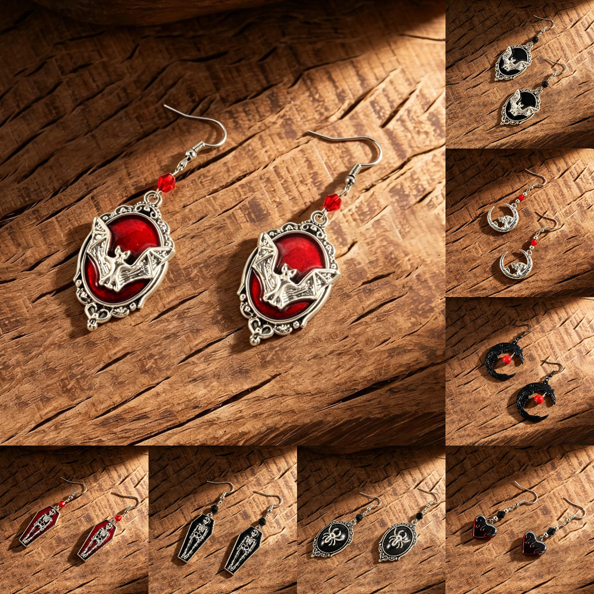Wholesale Zinc Alloy  Coffin Skull Pendant Ear Hooks Retro Gothic Fashion Jewelry Accessory For Women
