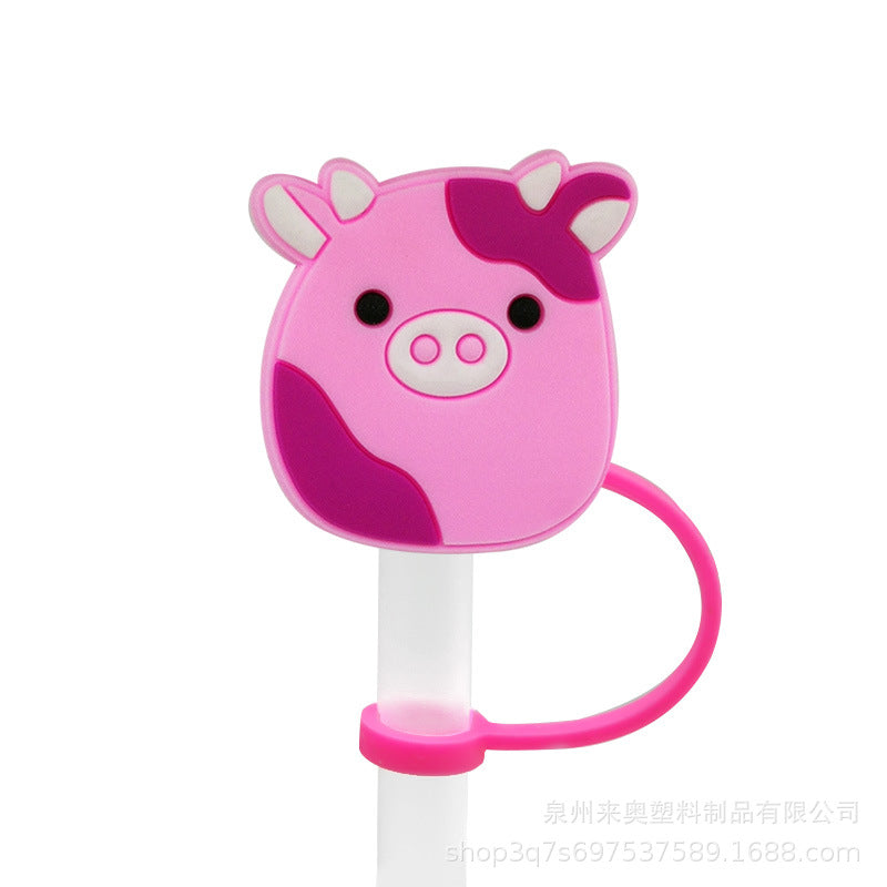 Wholesale 20PCS 7-8mm PVC Cute Doll Straw Tube Cap