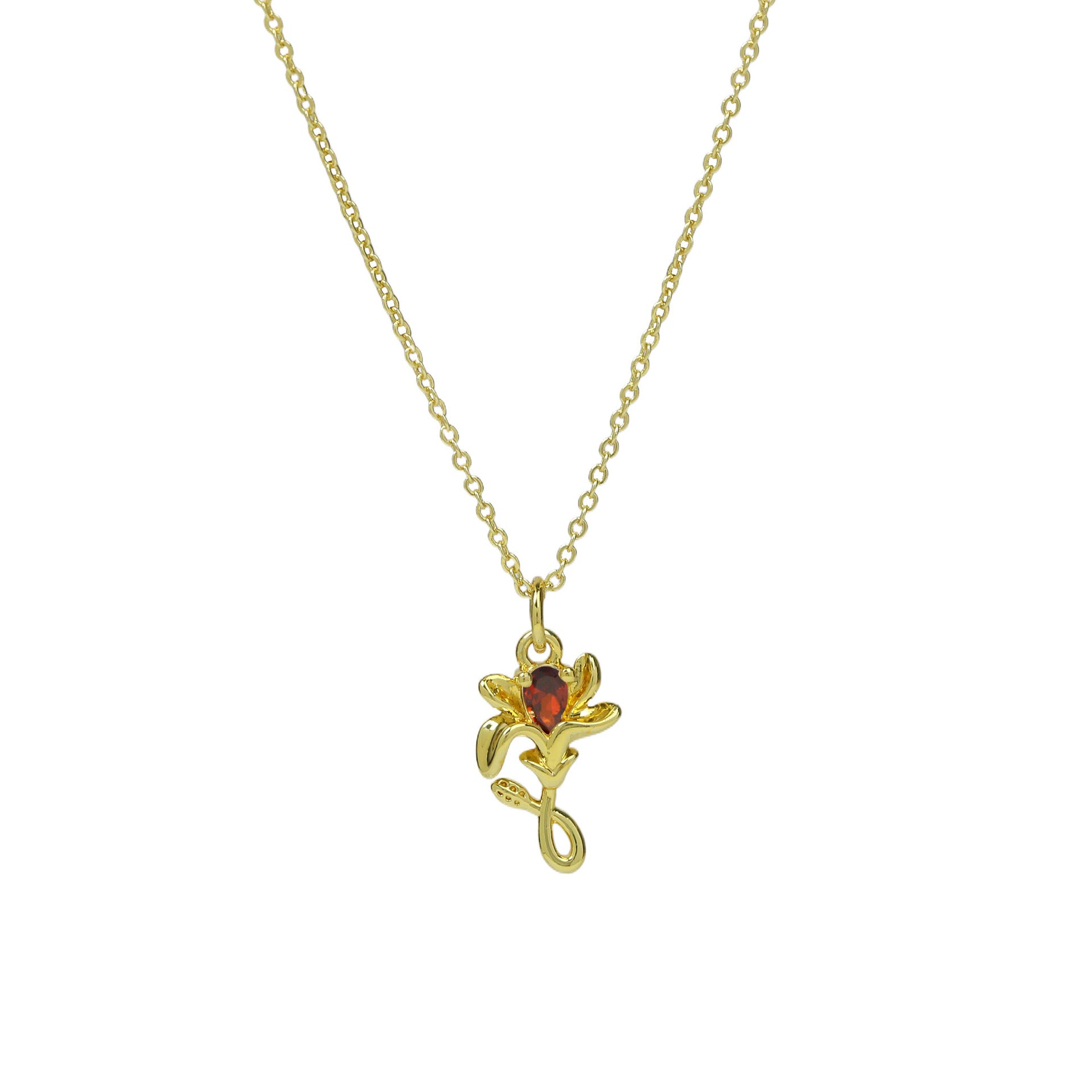 Wholesale Cute little zircon flower pendant necklace