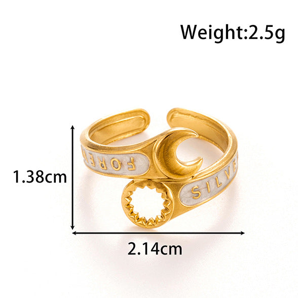 Wholesale  Snake Love Vintage Titanium Steel Opening Adjustable Ring