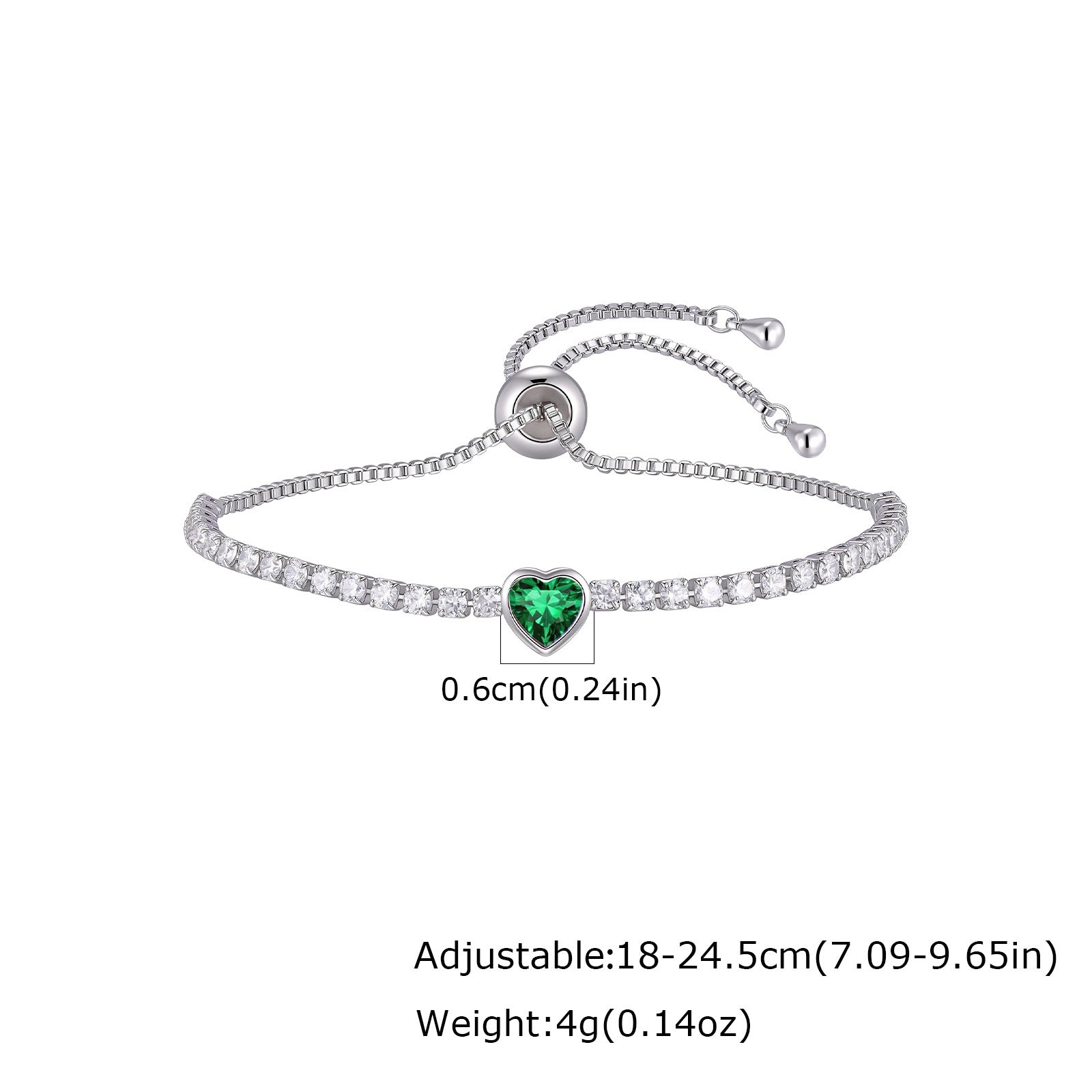 Wholesale Modern January Birthstone Tennis Bracelet Copper Electroplated Women S Chic Jewelry Accessory Gift