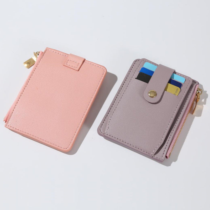 Wholesale PU Zipper Multi Slot Card Wallet Candy Color Everyday Fashion Accessory