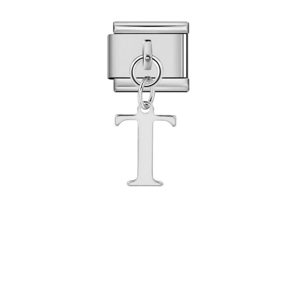 Wholesale Italian Charm Bracelet 9mm DIY Silver Simple Letter  Creative Stainless Steel Composable Bracelet