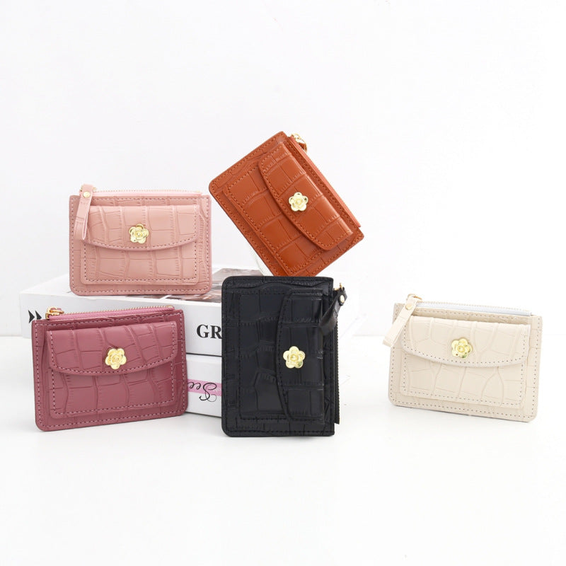 Wholesale Black PU Expandable Cardholder Wallet For Women Retro Lock Design Everyday Gift