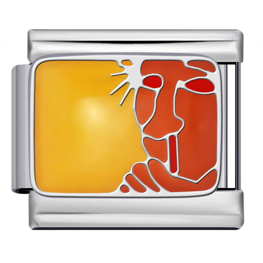 Wholesale 5pcs Italian Charm Bracelet 9mm DIY Splicing Colorful Pattern Stainless Steel Composable Bracelet