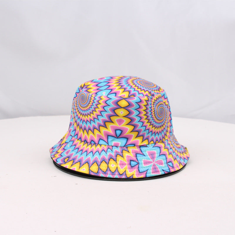 Wholesale  printed double-sided fisherman hat personalized ethnic hat