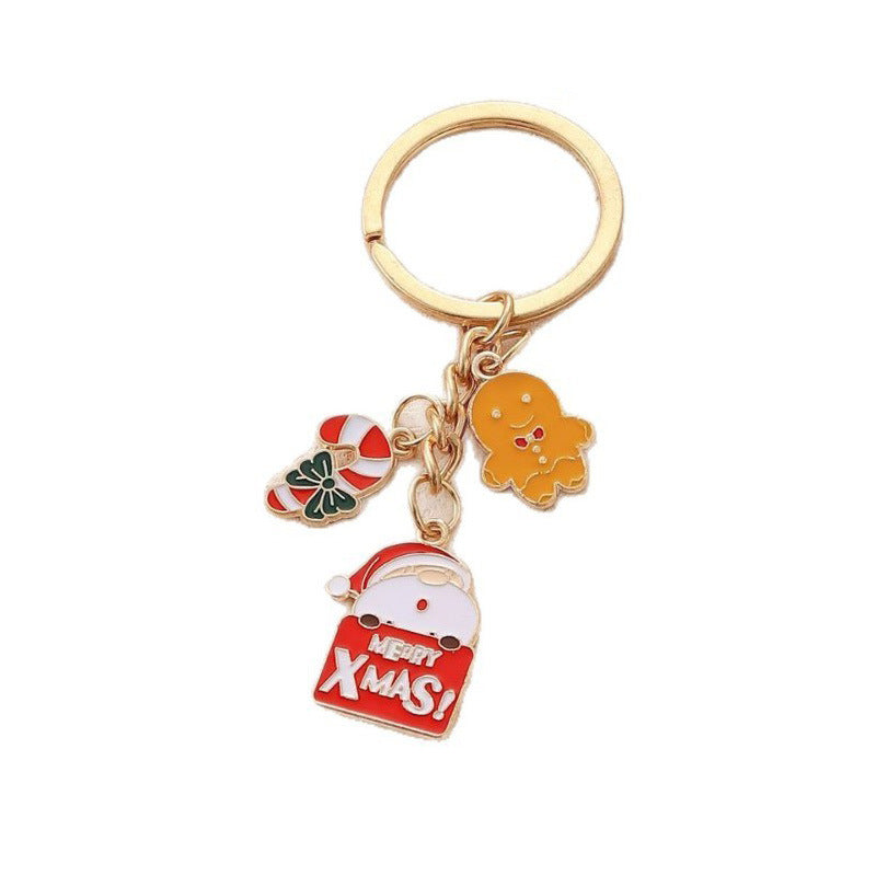 Wholesale Christmas cute Christmas tree old man bell snowflake keychain