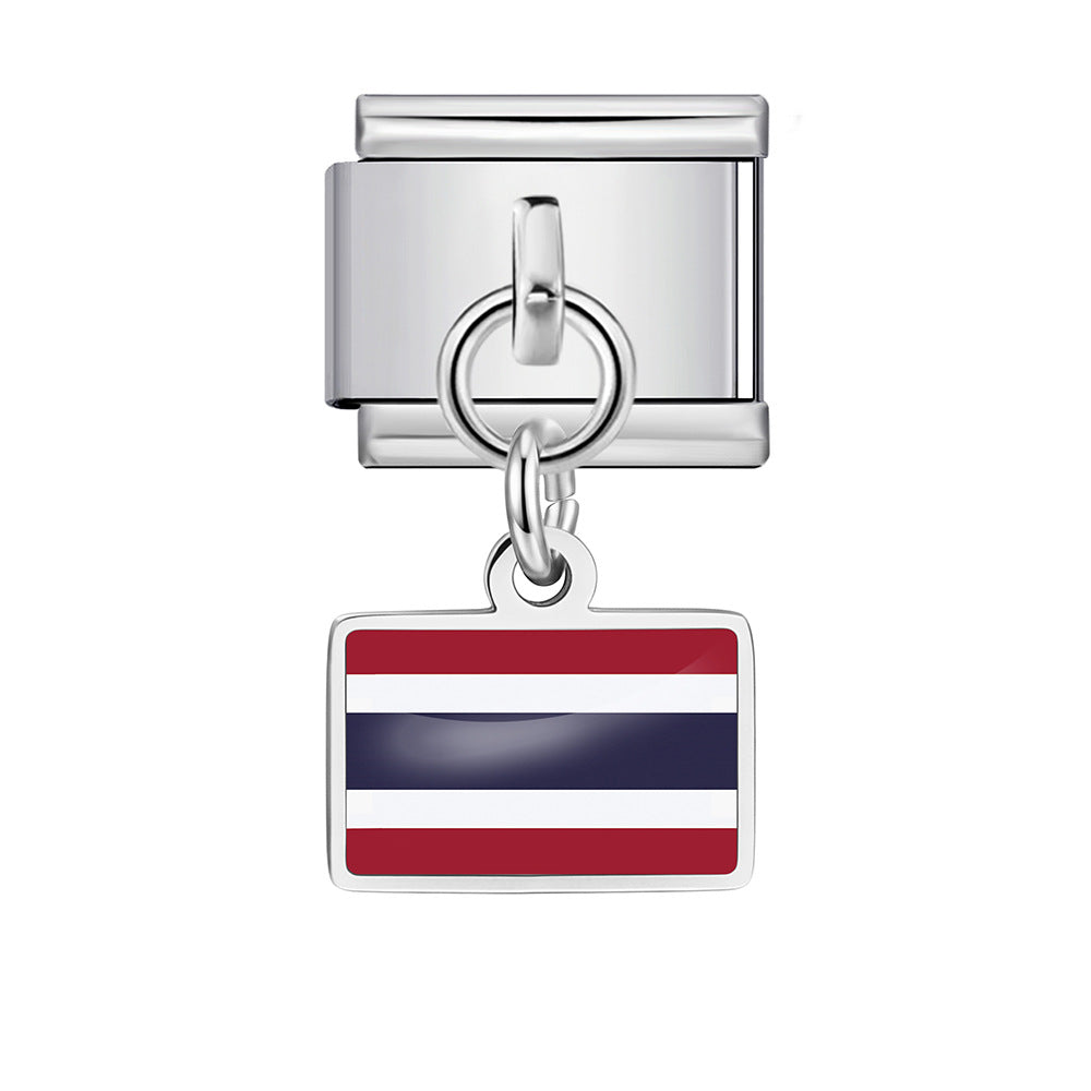 Wholesale World Flag Modular Bracelet Stainless Steel DIY Fashion Accessory