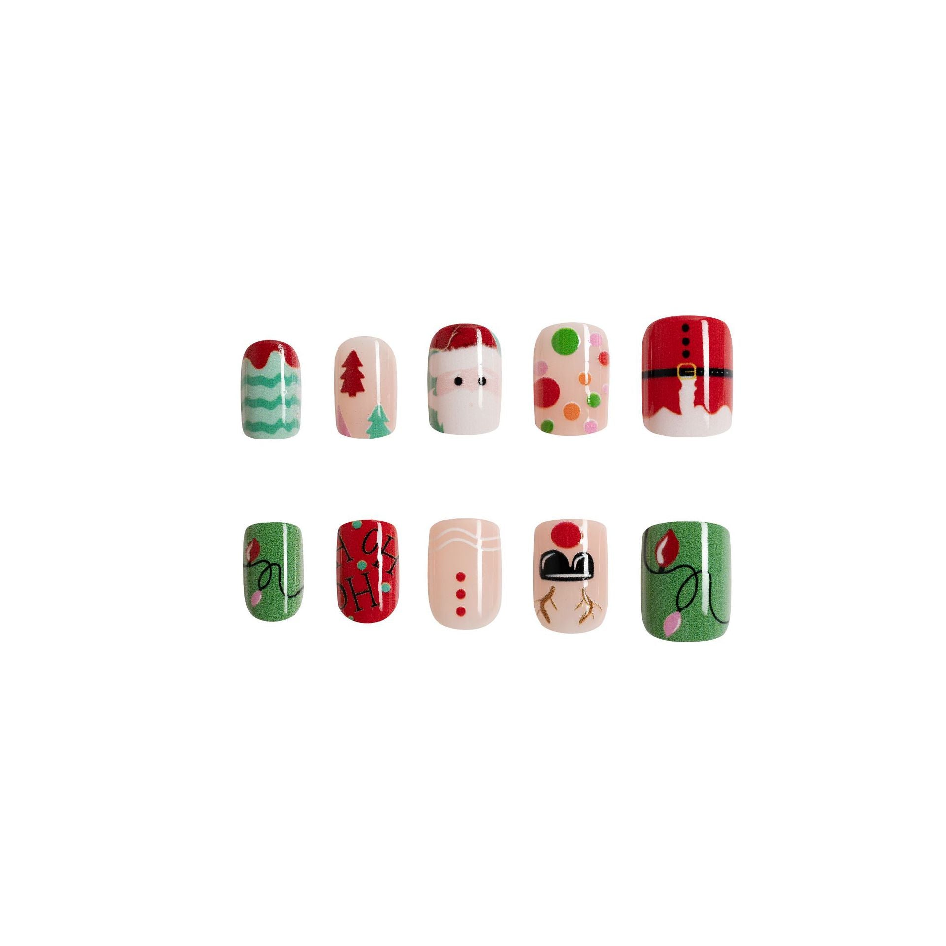 Wholesale 24 Pieces/box Christmas Press-on Nails Kits Nail Stickers ACC-NS-GuaiXL096