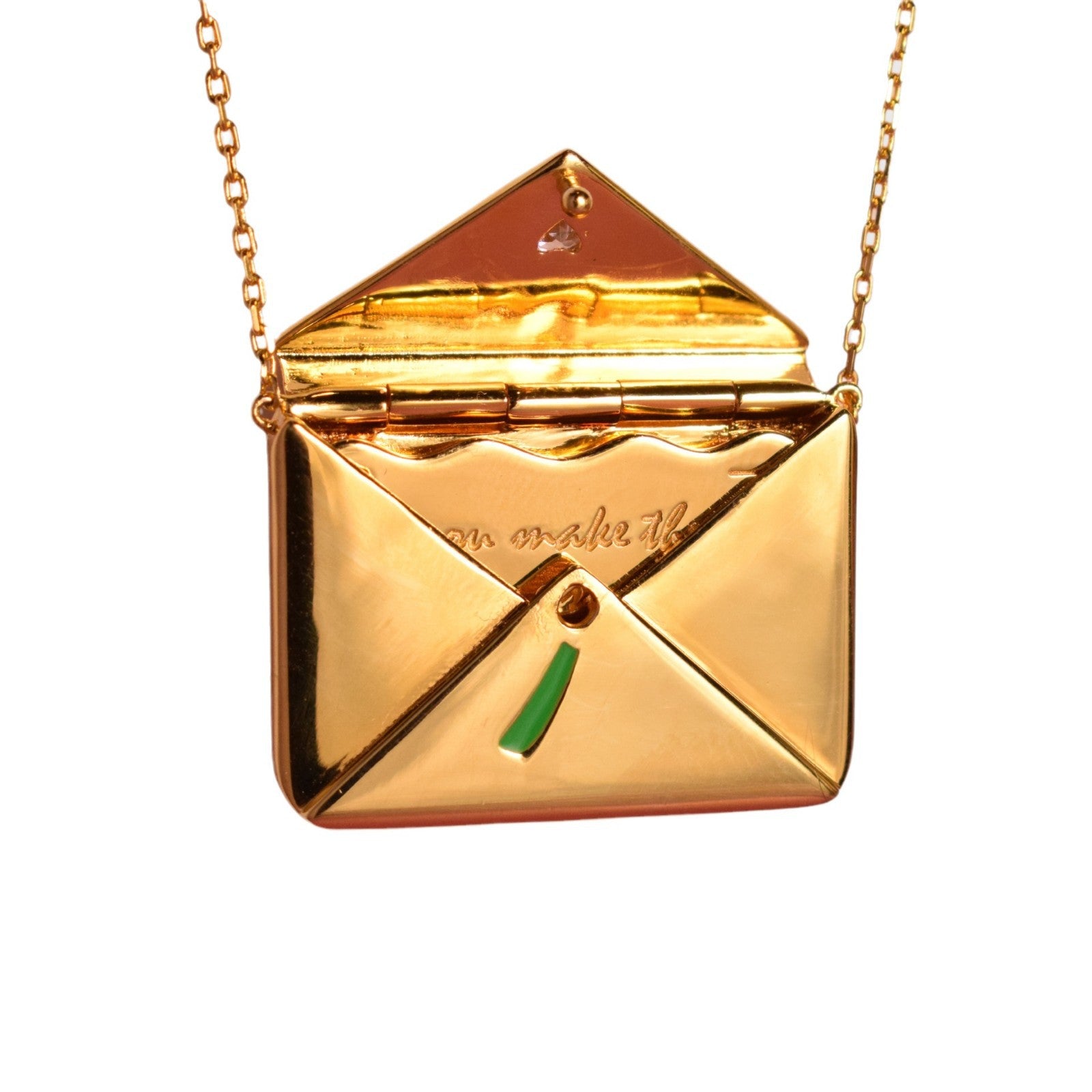 Wholesale Lovers Ornaments Heart Zircon Envelope Box Necklace
