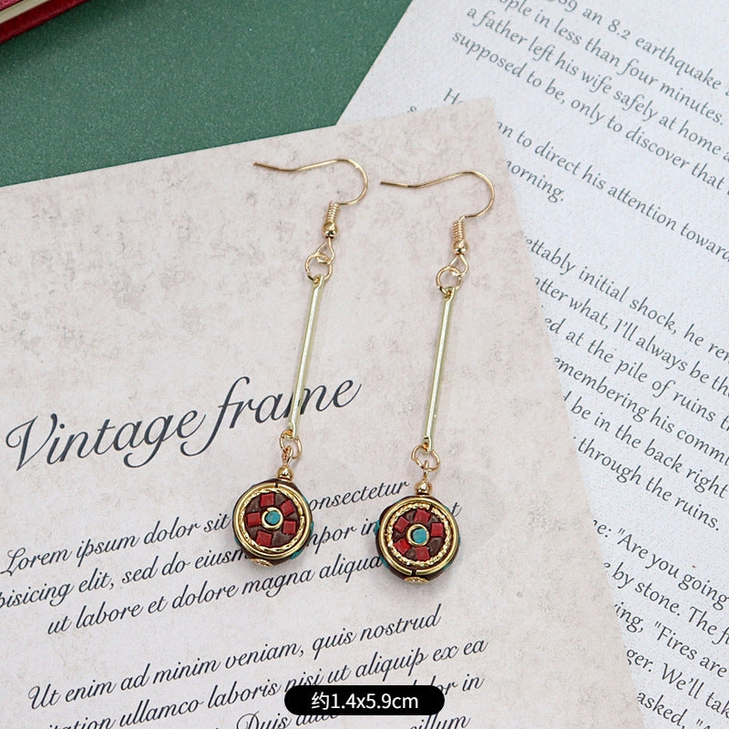 Wholesale Retro Nepal Style Handmade Dangle Earrings,  Trendy Fashion Accessory for Party or Everyday Wear
