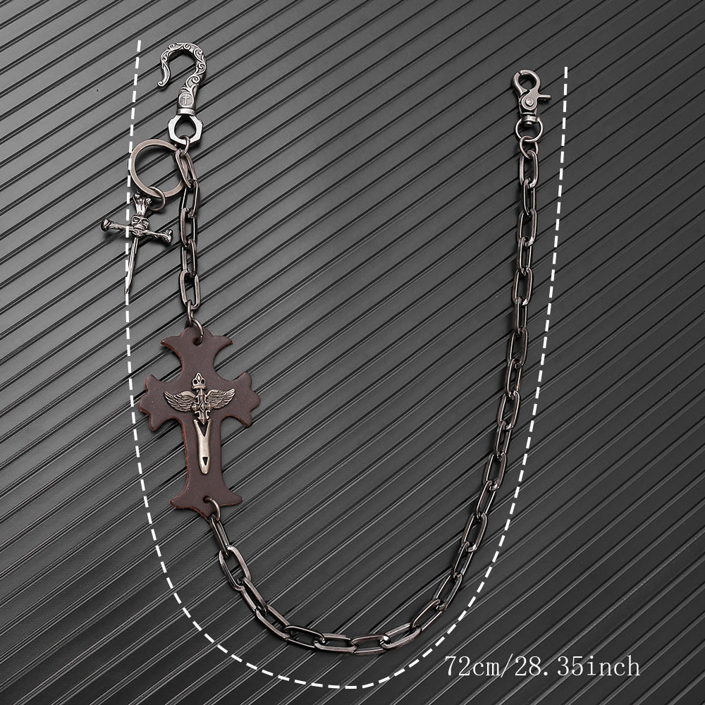 Wholesale Metal punk cross waist chain