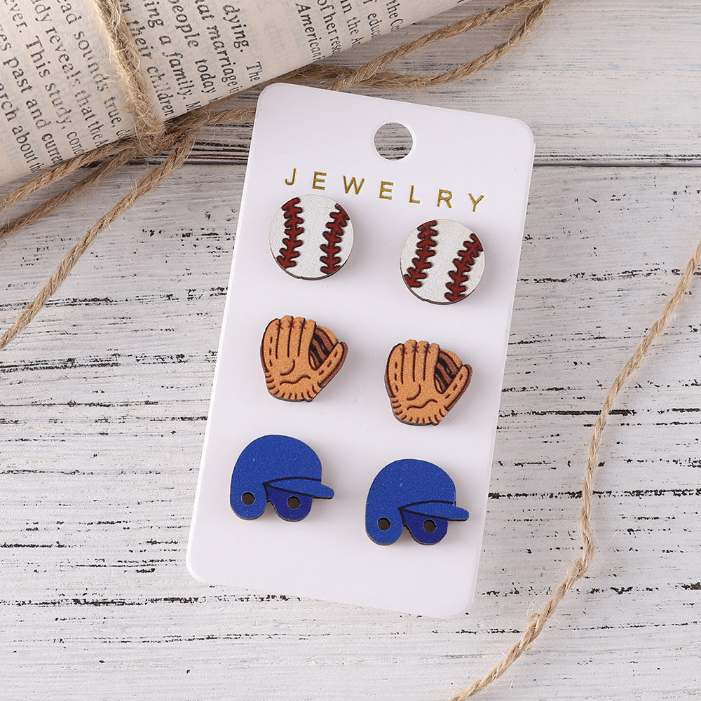 Wholesale  Baseball Hat Helmet Gloves Earrings suit