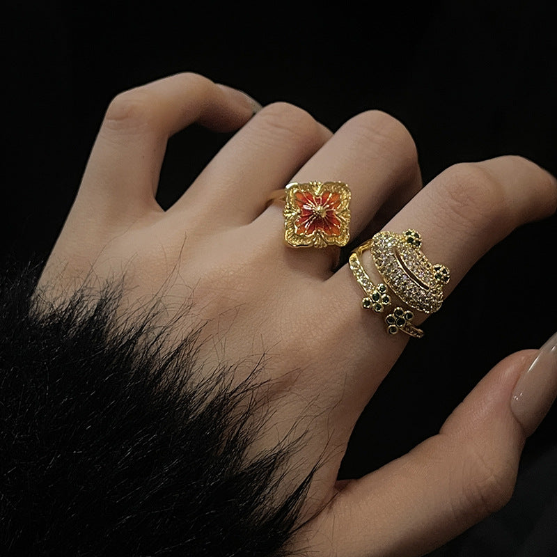 Wholesale Brati Woven Gold Carved Retro Hollow Pattern Open Ring Adjustable Rings ACC-RS-JiuHao007