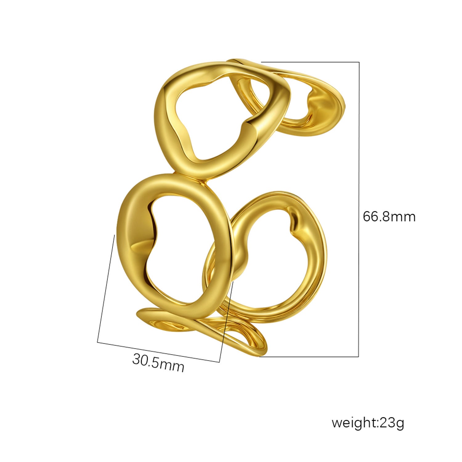 Wholesale Stainless Steel Open C Shape Bangle 18K Gold Plated Fashion Jewelry for Gift Boutique Resale