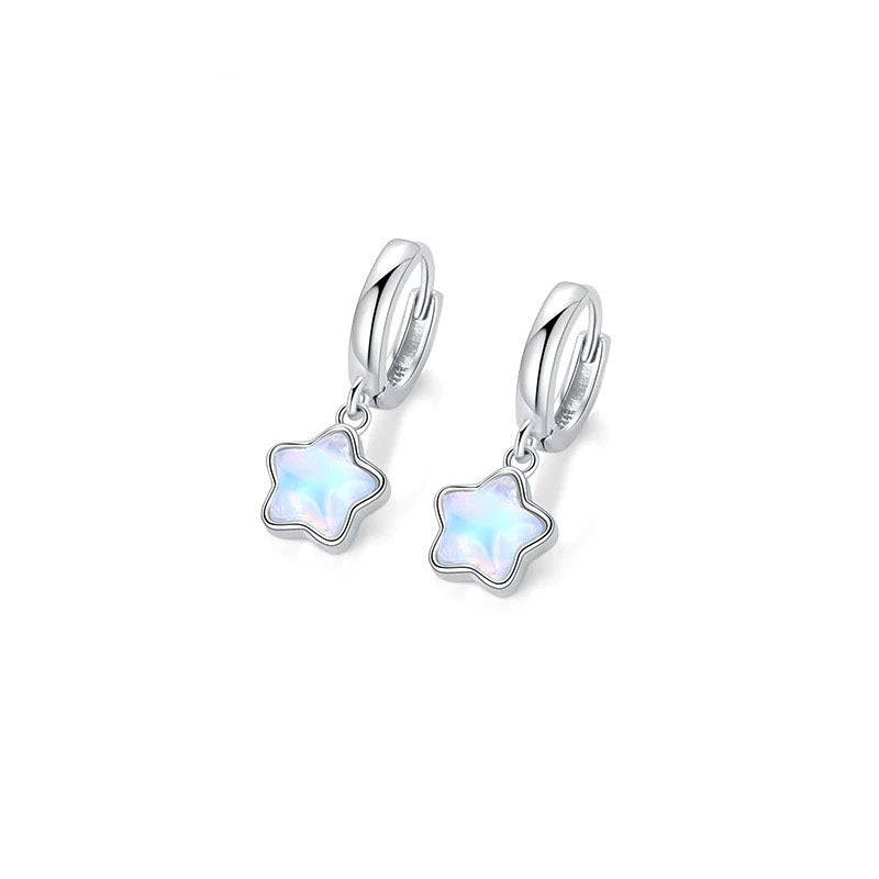Wholesale S925 sterling silver colorful star earrings