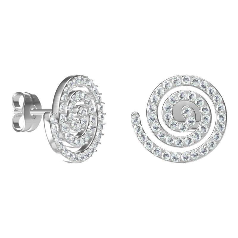Wholesale Stainless steel earrings with zircon settings