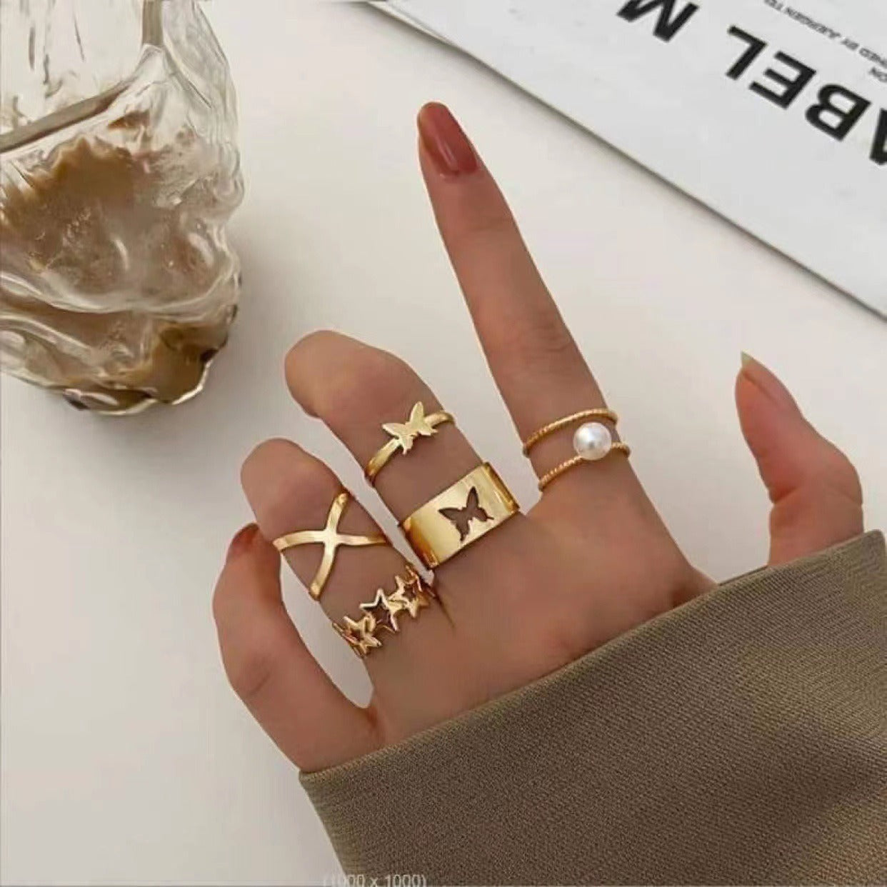 Wholesale opening ring adjustable butterfly joint ring suit
