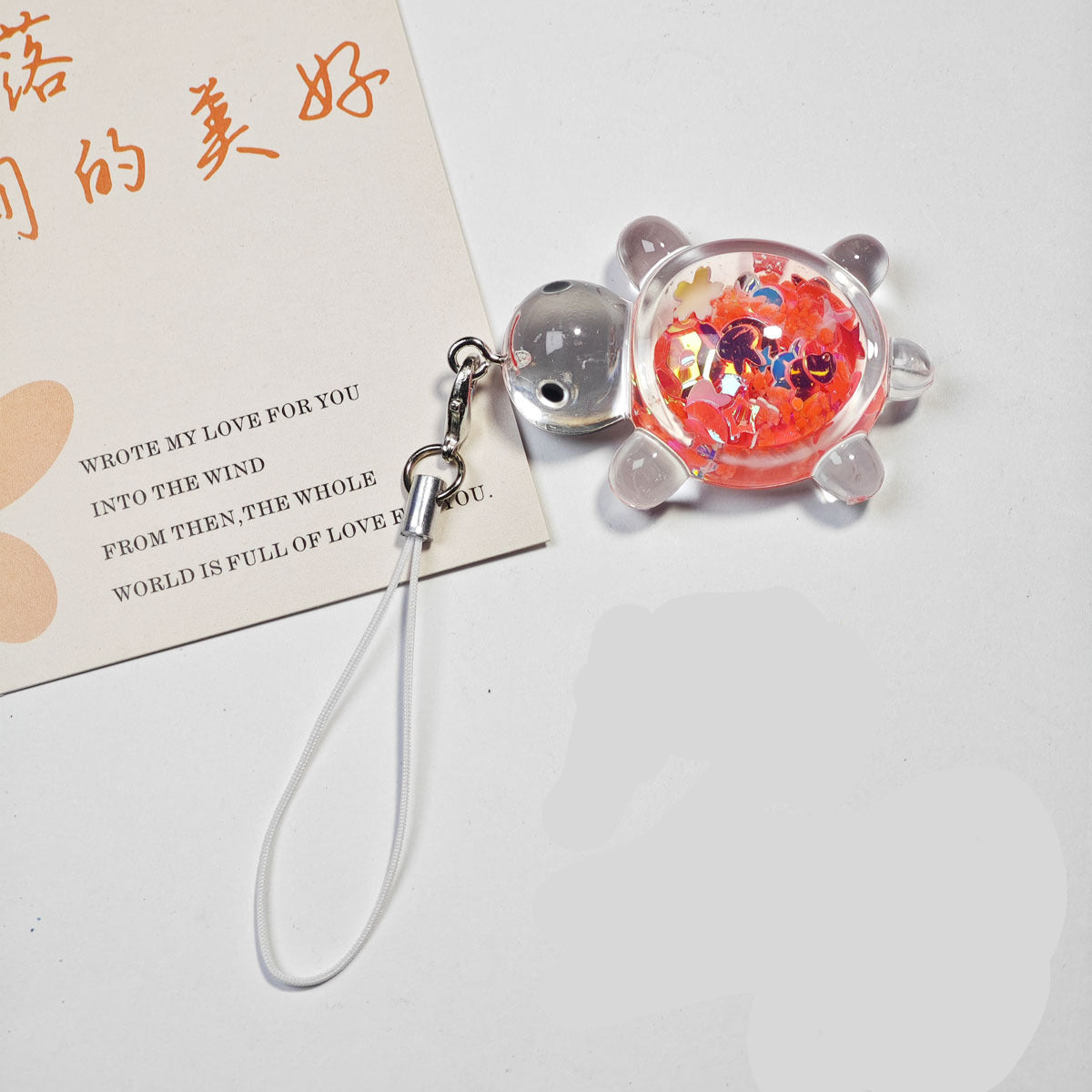 Wholesale Cartoon Luminous Transparent Little Turtle Pendant Keychain