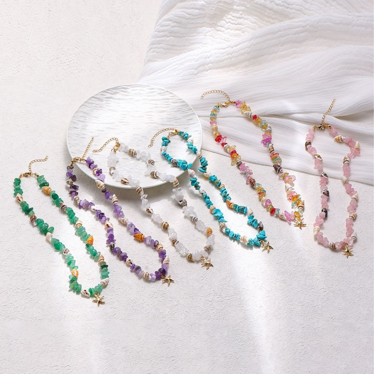 Wholesale Beach Theme Crystal Bracelet with Starfish Pendant Fashion Accessory Gift