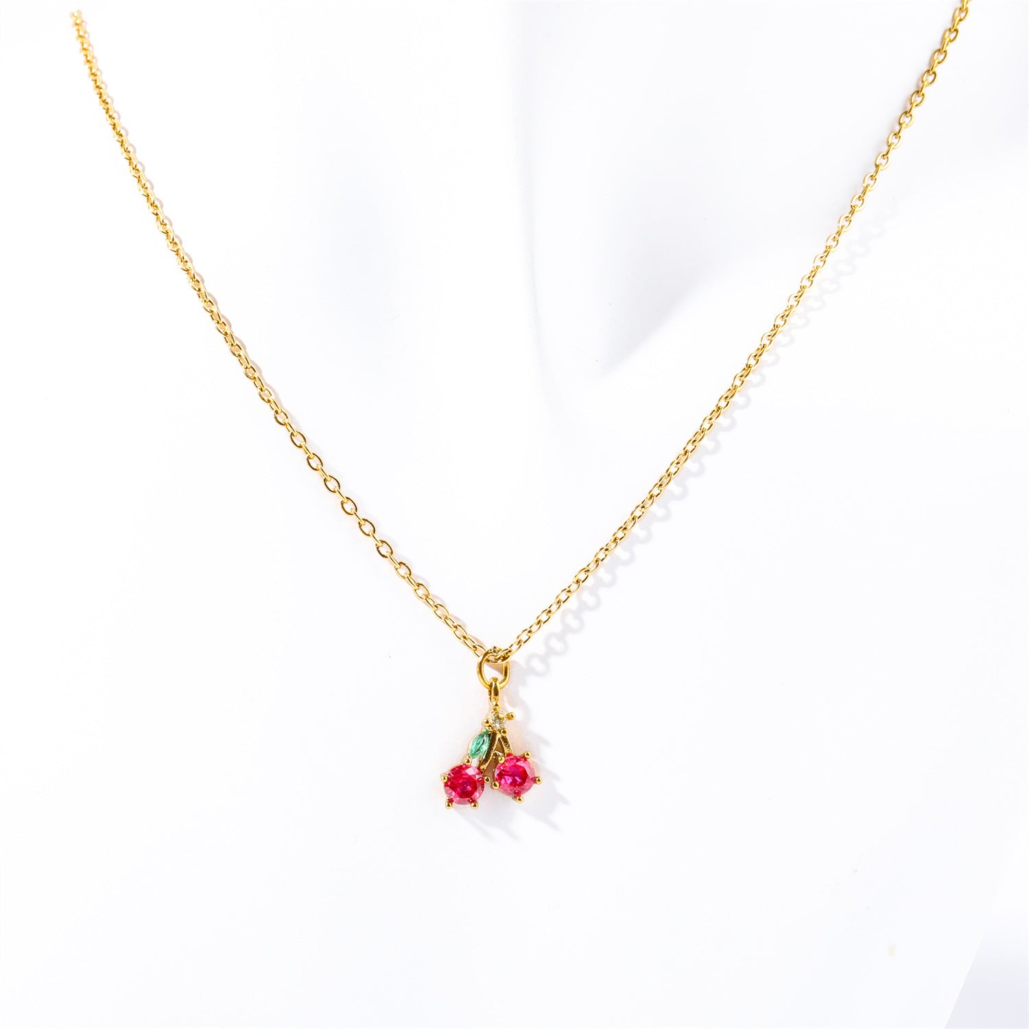 Wholesale 18k Gold Plated Wind Cherry Moon Planet Butterfly Copper Necklace