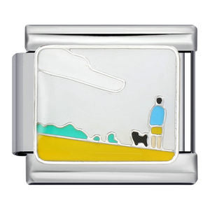 Wholesale titanium steel welding oil drop bracelet cartoon DIY Italian module Charms