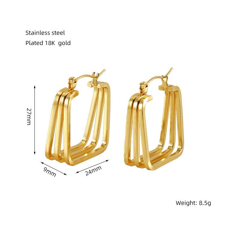 Wholesale 18k gold tassel stainless steel earrings