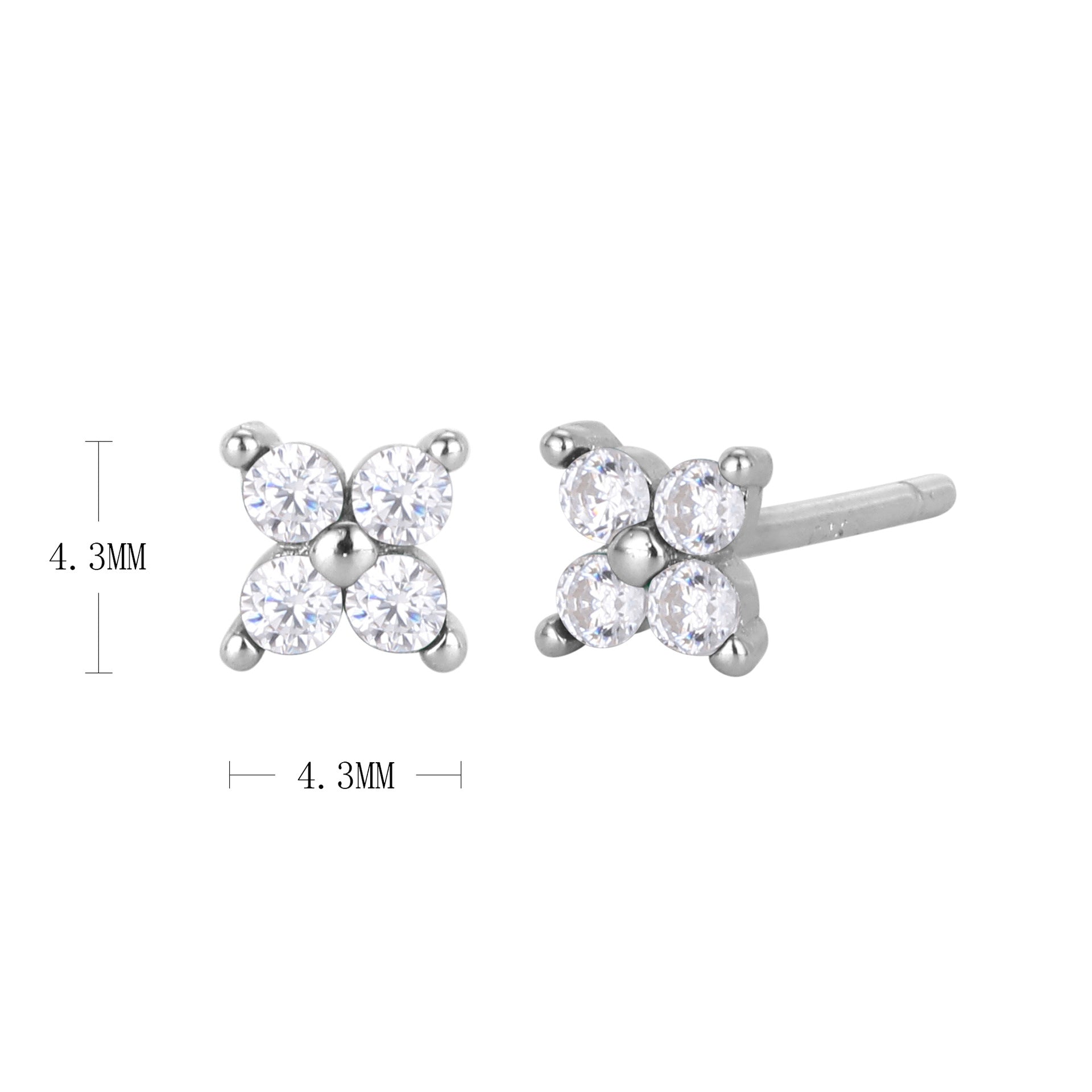 Wholesale S925 Sterling Silver Earrings Flower Star Earrings Inlaid with Zircon Earrings Colored Diamond Earrings ACC-ES-HRB005