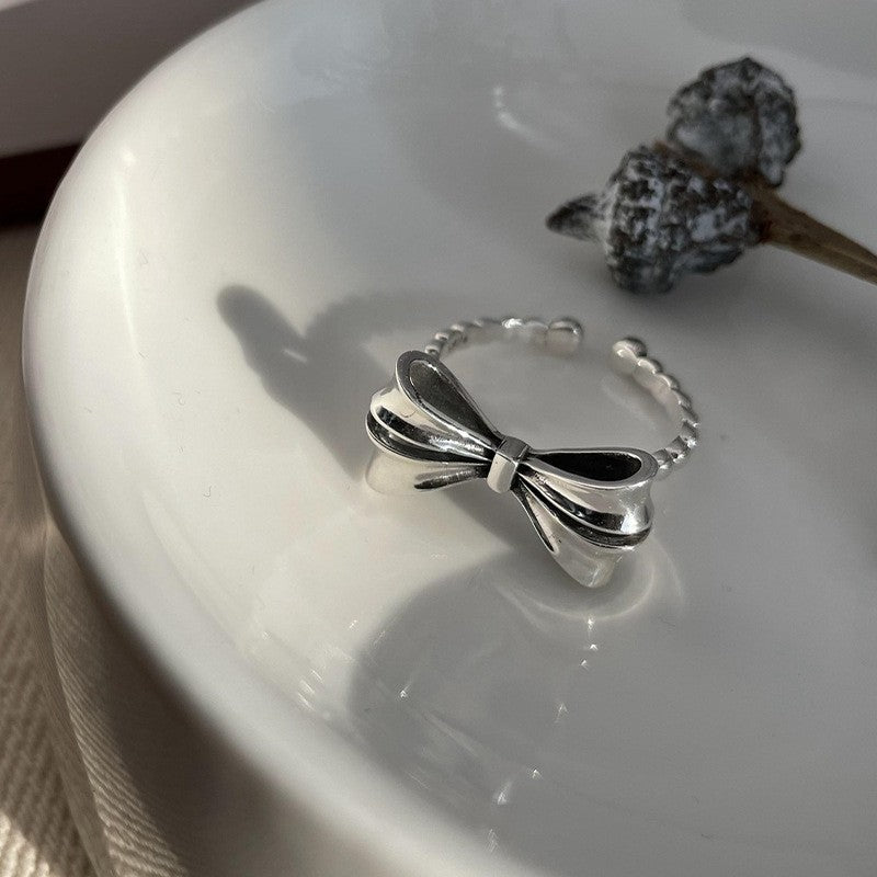 Wholesale 925 Silver Bow Ring Open Ring