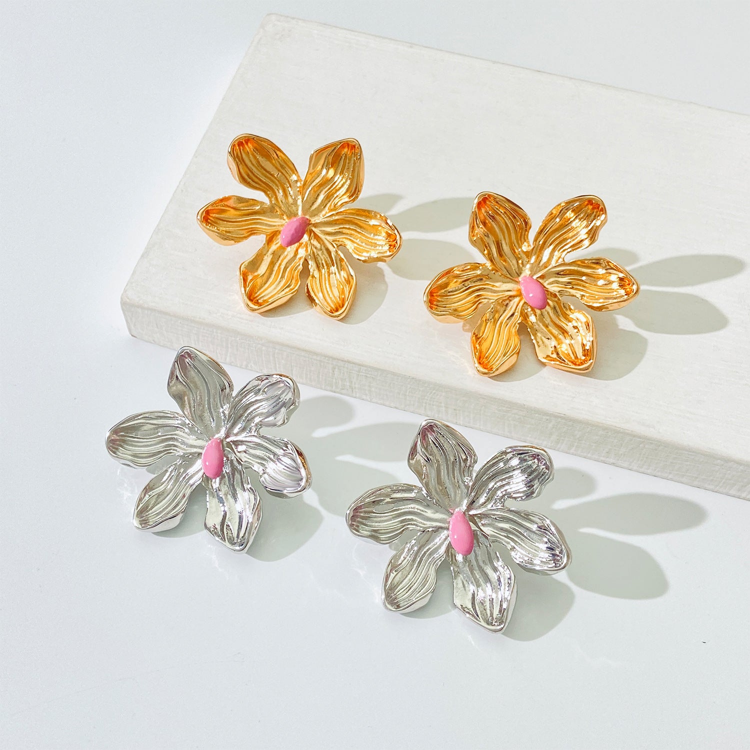 Wholesale Exaggerated Colorful Alloy Flower Earrings ACC-ES-MY019