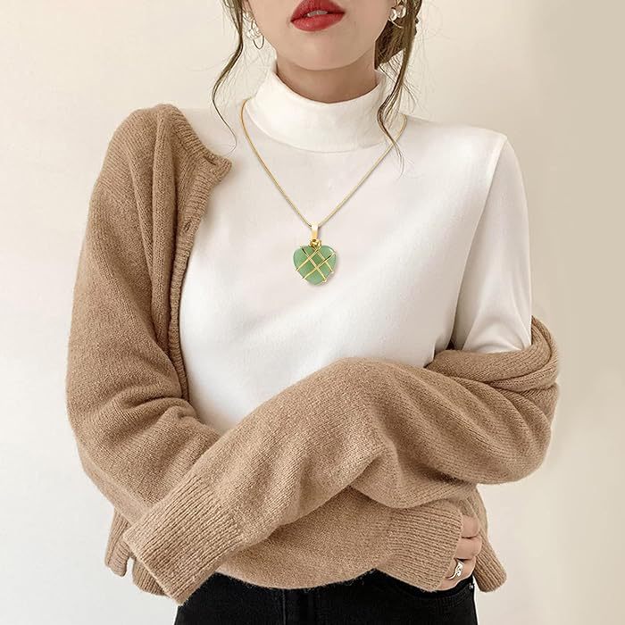 Wholesale Opal Heart Pendant Necklaces ACC-NE-MLR007