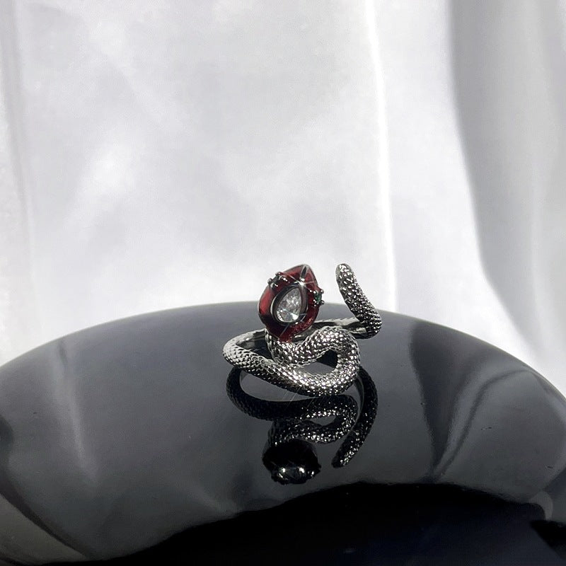 Wholesale  red enamel sweet cool punk ring