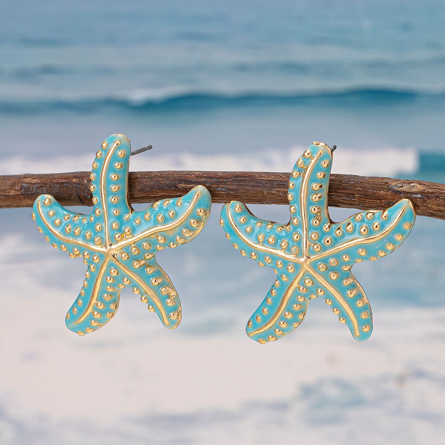 Wholesale Electroplated Alloy Purple Starfish Earrings For Women Stylish Everyday Wear