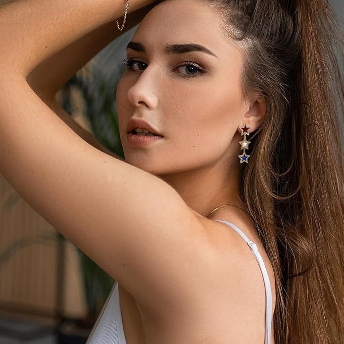 Wholesale Independence Day Earrings  Personality Creative Star Earrings