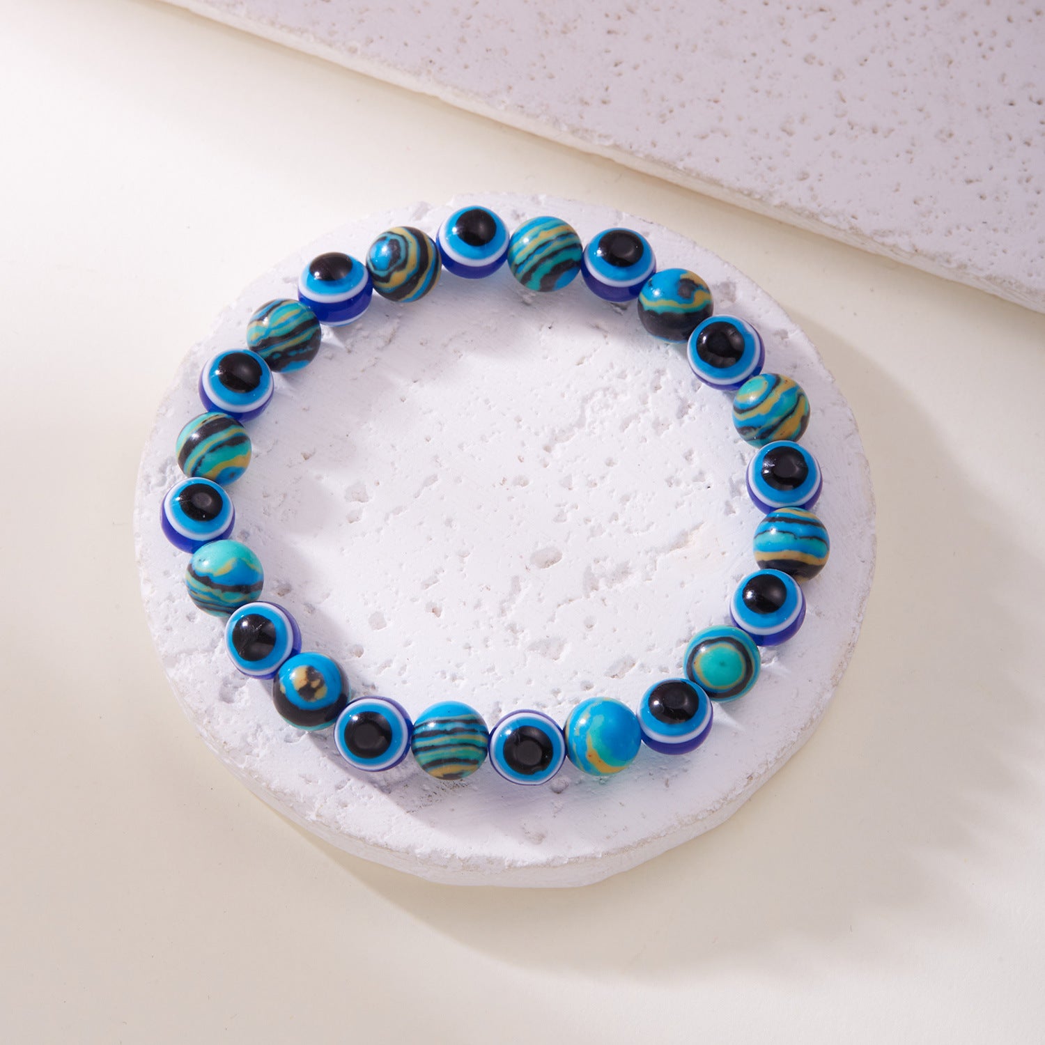 Wholesale  Evil Devil Eye Beaded  8mm  Beaded Stingy String Bracelet