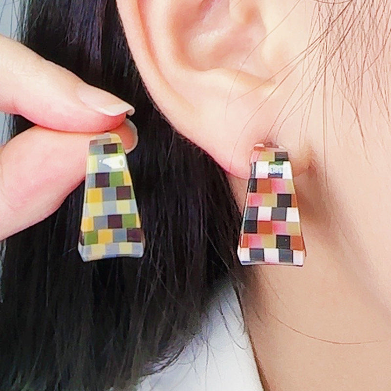 Wholesale  C- ring Geometric  Acrylic Earrings